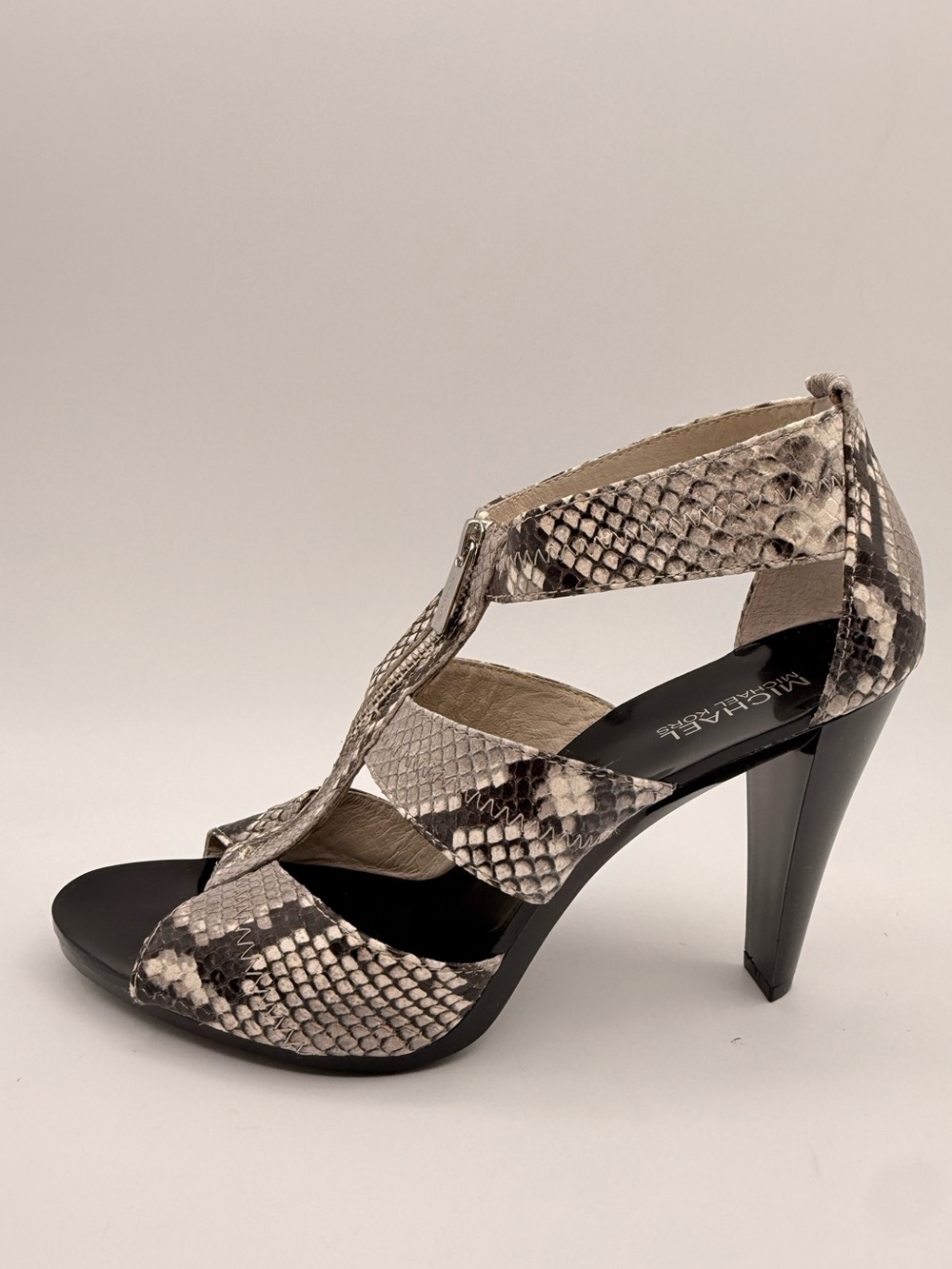 MICHAEL KORS Snakeskin Leather Strappy Platform Heels Size 11 - Picture 9 of 17